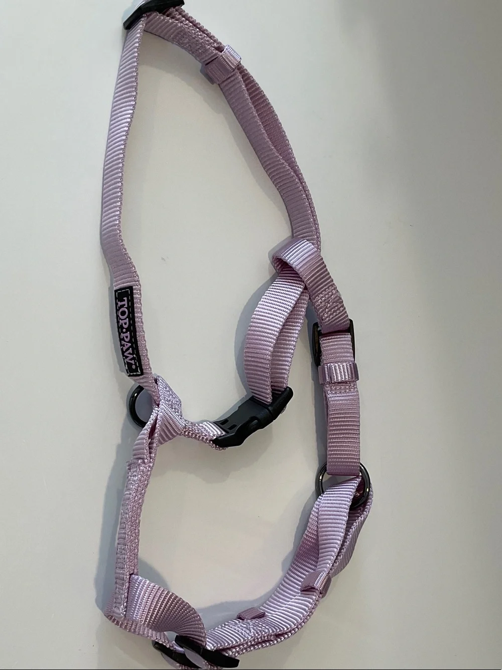 Top Paw Lilac Adjustable Dog Harness with Black Hardware